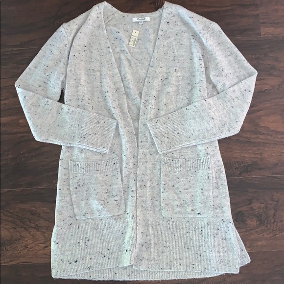 NWT Madewell Gray Long Open Cardigan Sweater XS - Picture 1 of 3